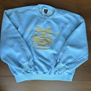 BDG Sky Blue Crewneck Sweater with Golden Emblem